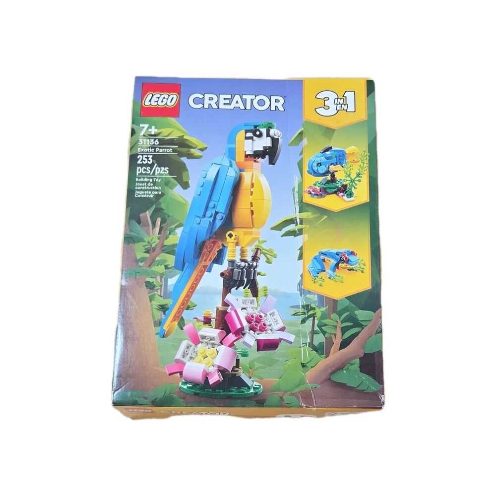 LEGO Creator 31136 Exotic Parrot 3 in 1 Set, 253 Pieces, 2023